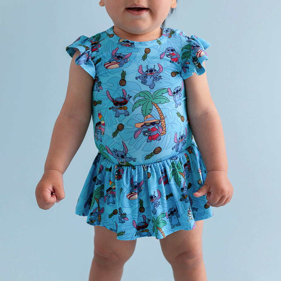 Disney Tropical Stitch Twirl Skirt Bodysuit Dress
