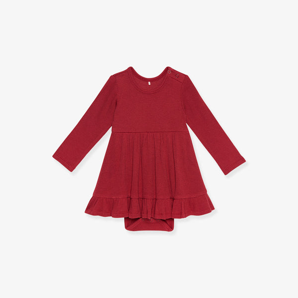 Posh peanut crimson red selling ruffled romper