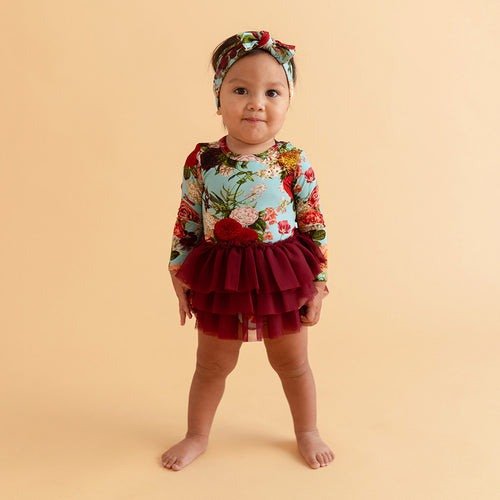 Adalynn Long Sleeve Tulle Skirt Bodysuit