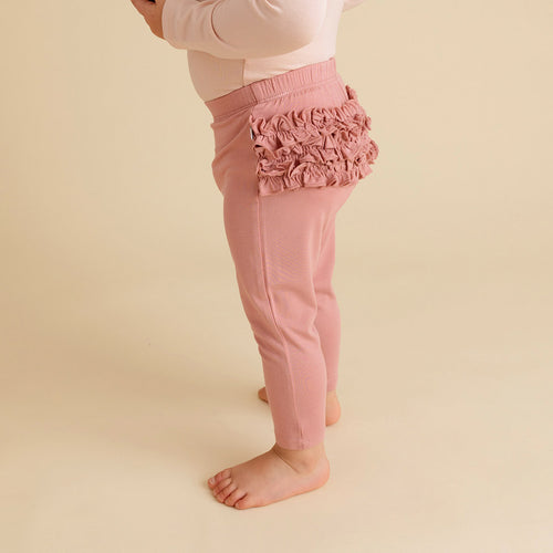 Dusty Rose Ruffled Bum Leggings