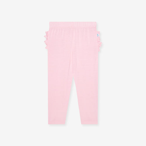 Springtime Pastel Pink Ruffled Bum Leggings