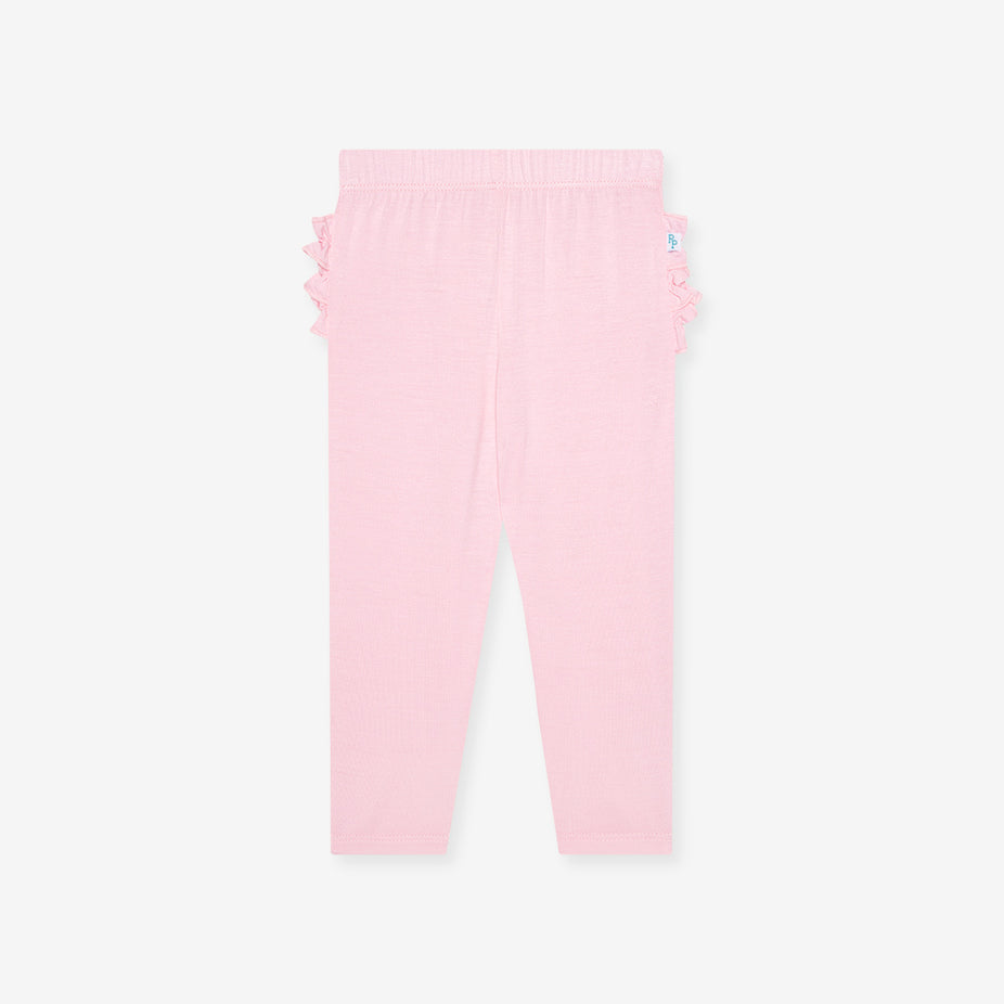 Springtime Pastel Pink Ruffled Bum Leggings