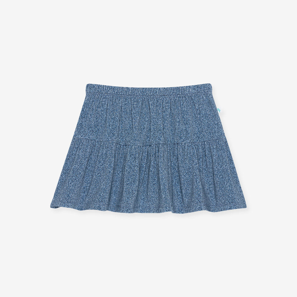 Denim Blue Toddler Girl Tiered Skirt | Indigo Denim