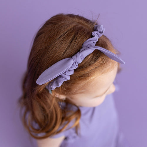 Bonny Purple Micro Bow Headwrap
