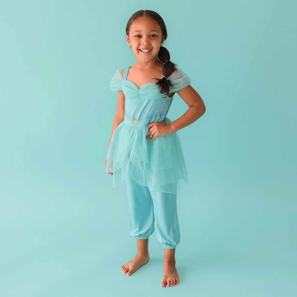 Disney Princess Blue Sleeveless Girl Tulle Jumpsuit | Jasmine