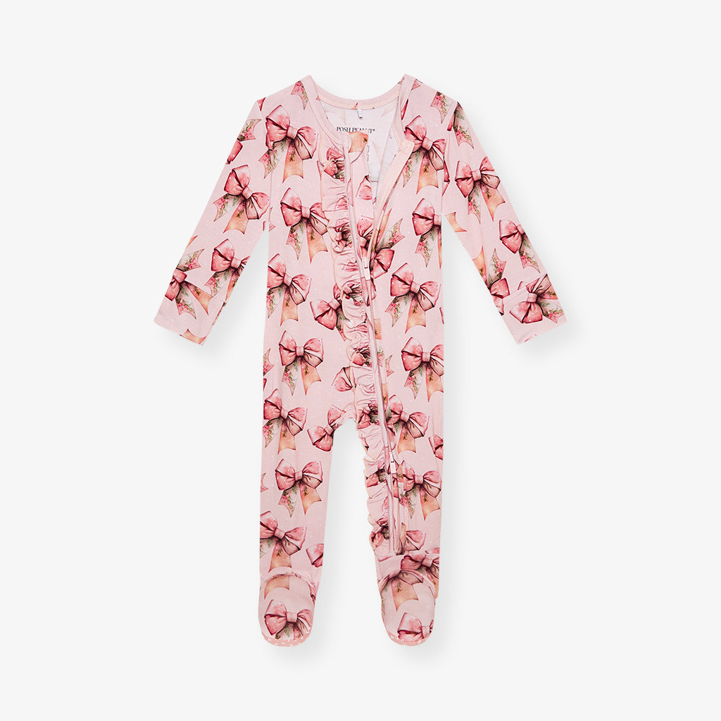 Posh Peanut Hello Kitty® Footie Ruffled Zippered One Piece Pajamas sale 2T