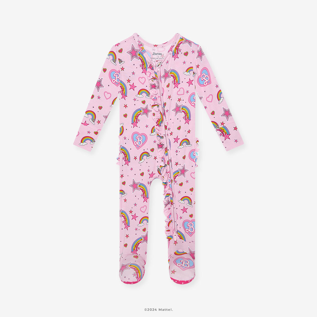 Posh Peanut Posh Barbie 2024 Footie Ruffled Zippered One Piece 0-3 months