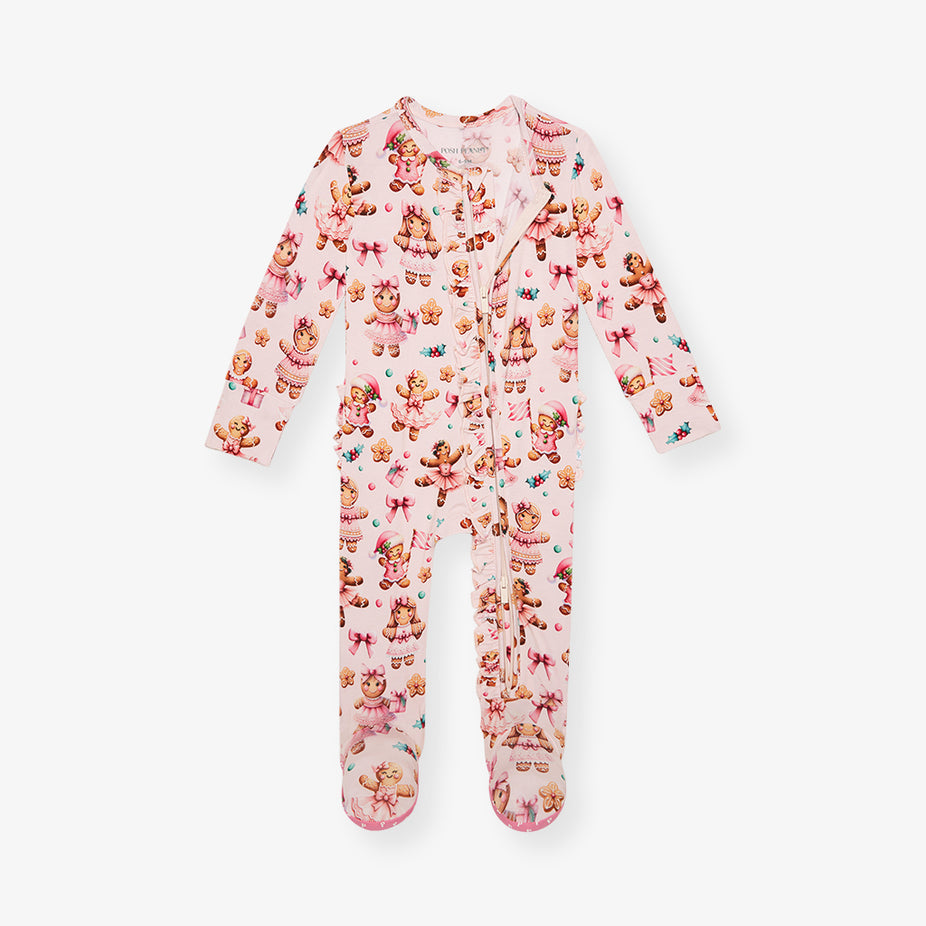 Ginger Posh Footie Ruffled Zippered One Piece