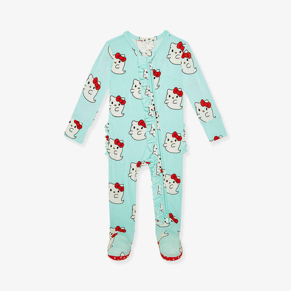 Hello Kitty® Ghost Footie Ruffled Zippered One Piece