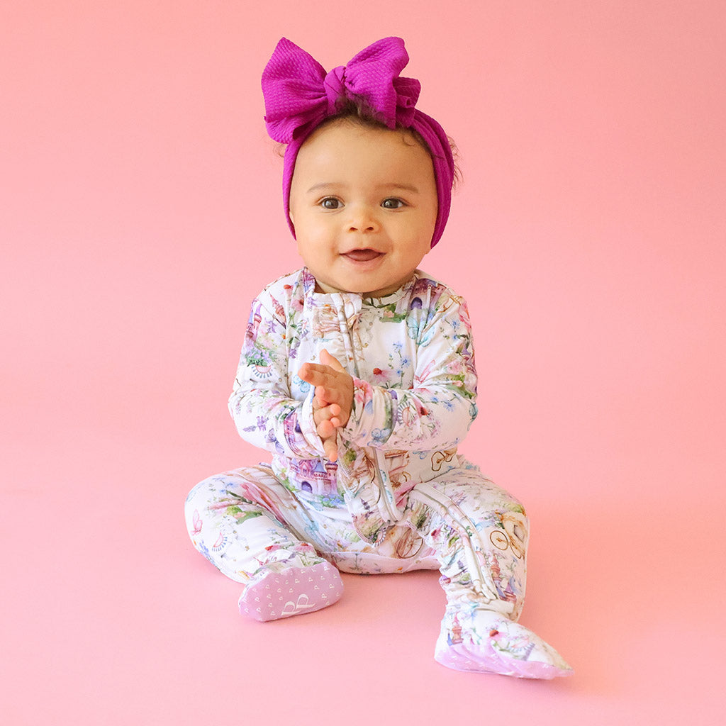 Fairytale Floral Pink Baby Girl Sleeper | Katrina