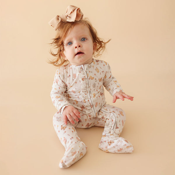 Sophia Posh Peanut ruffled footie 9-12m deals