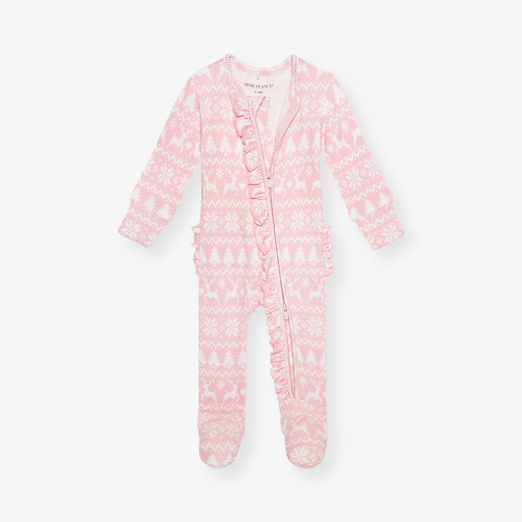 Posh Peanut Posh Barbie Footie good Ruffled Zippered One Piece 0-3 months