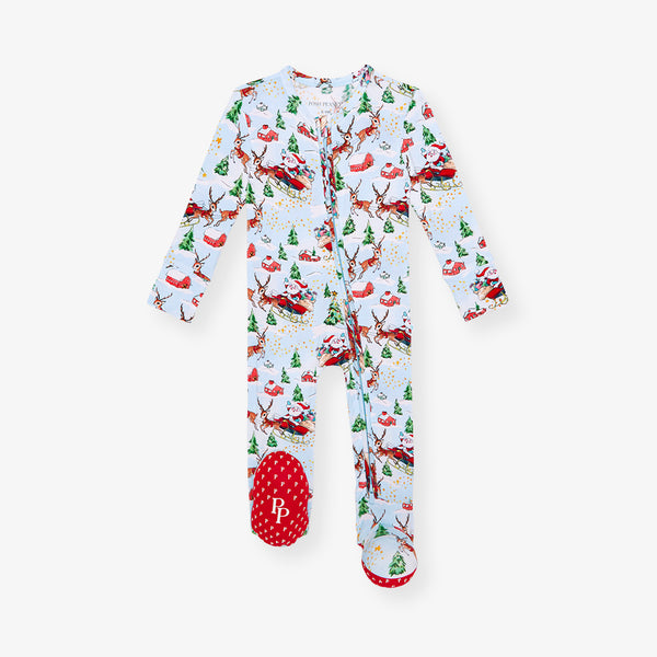 POSH PEANUT PP EMILIA CHRISTMAS XMAS HOLIDAY PAJAMA FOOTIE POINSETTIA online BABY 3-6M