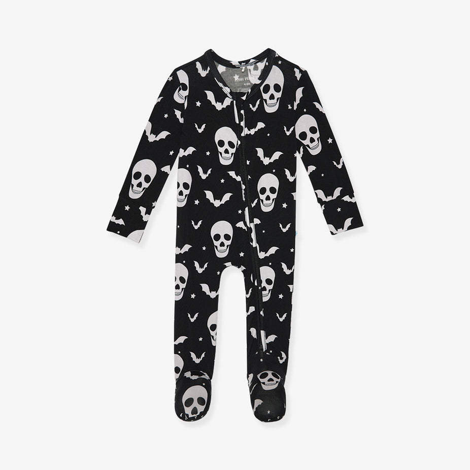 Skelly Footie Zippered One Piece