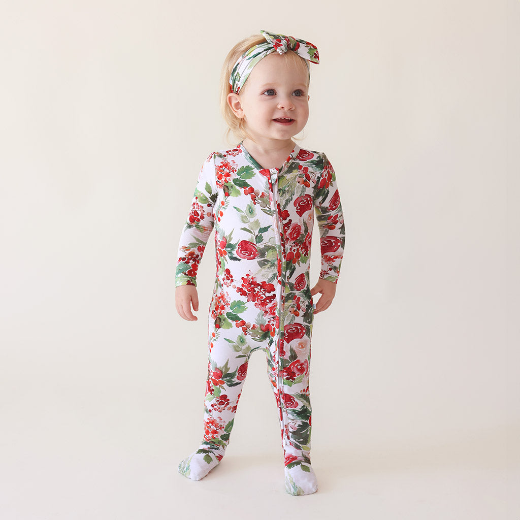 Holiday Floral White Baby Convertible Sleeper | Beatrix