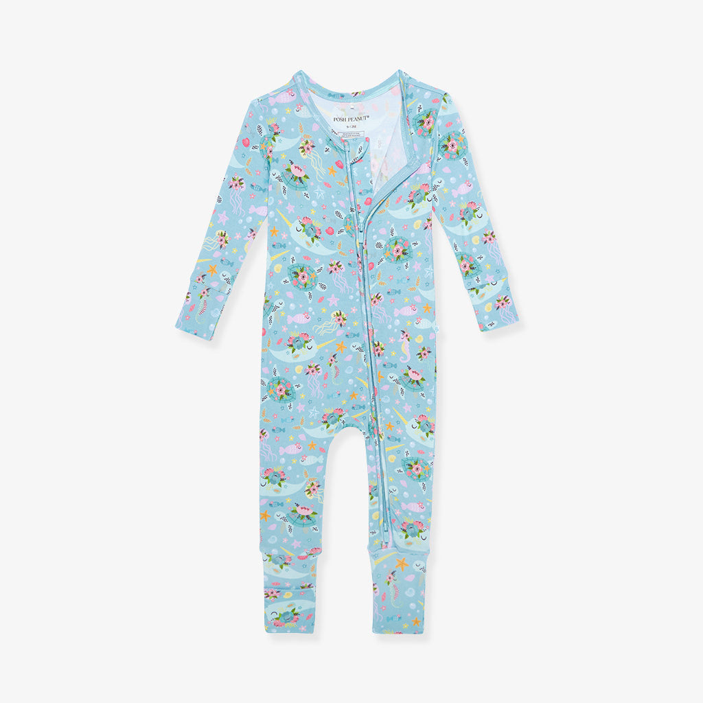 Posh peanut Blue lady bug footie top 9-12m