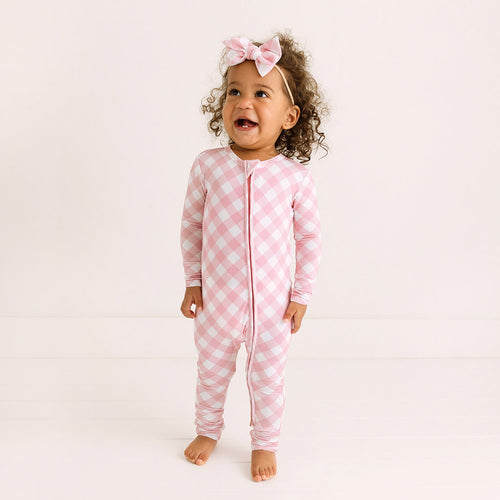 Dusty Rose Gingham Convertible One Piece