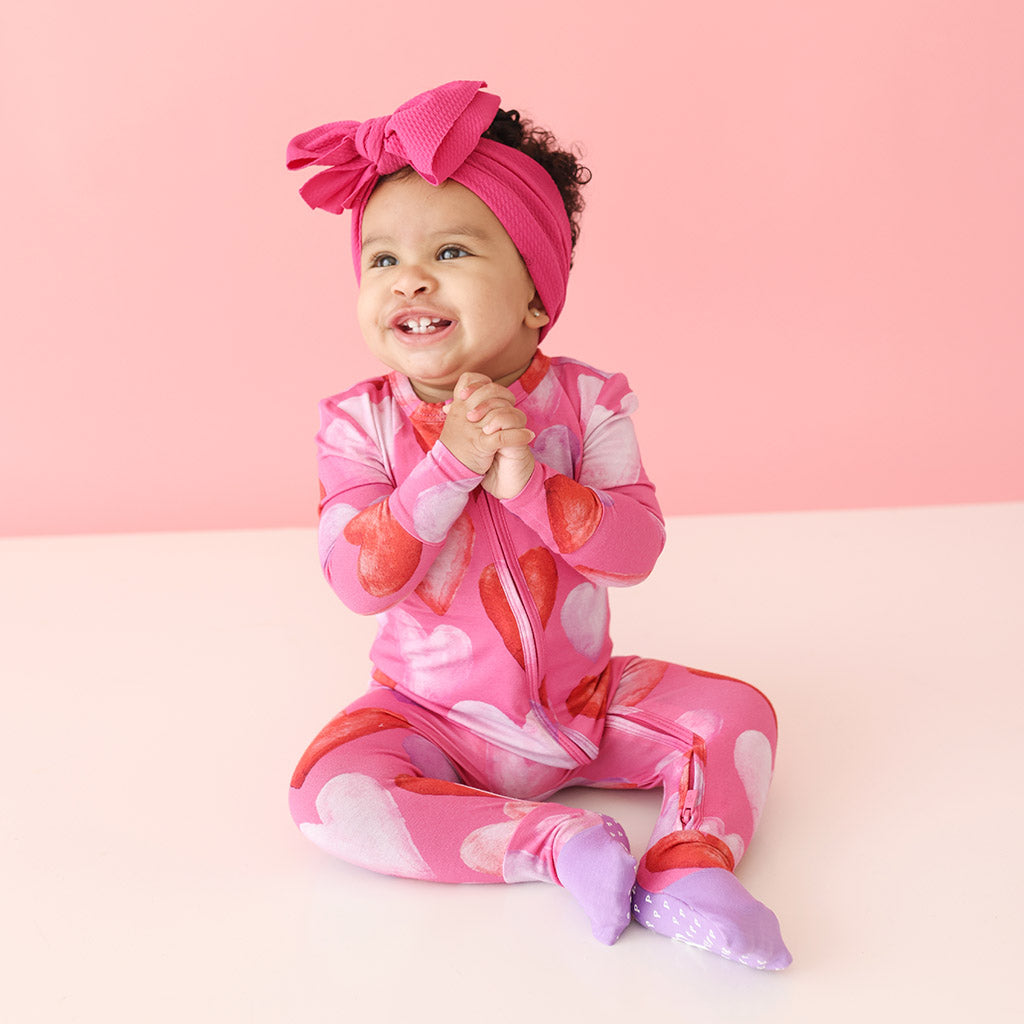 Hearts Pink Baby Convertible Sleeper | Posh Valentine