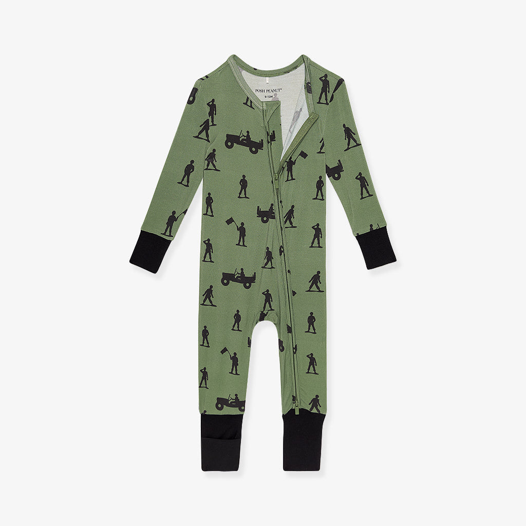 2 New Posh Peanut Army Rompers 18-24 purchases months