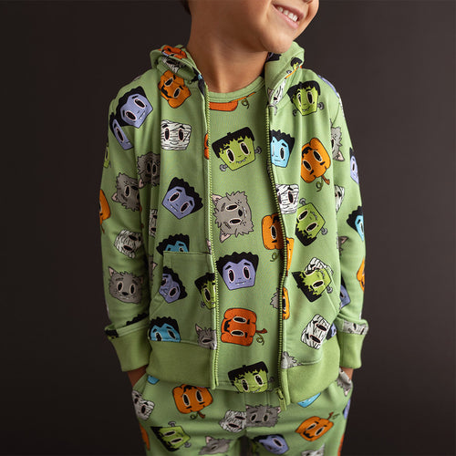 Posh Monsters Long Sleeve Zippered Hoodie