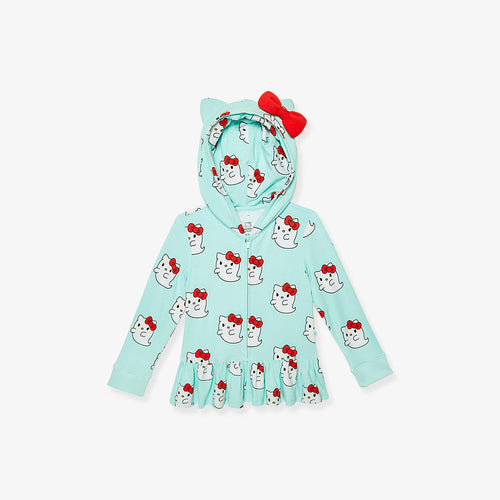 Hello Kitty® Ghost French Terry Ruffled Zip Hoodie