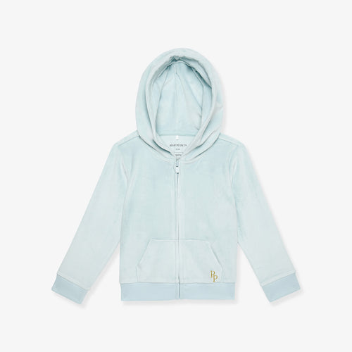 Starry Blue Velour Zip Hoodie