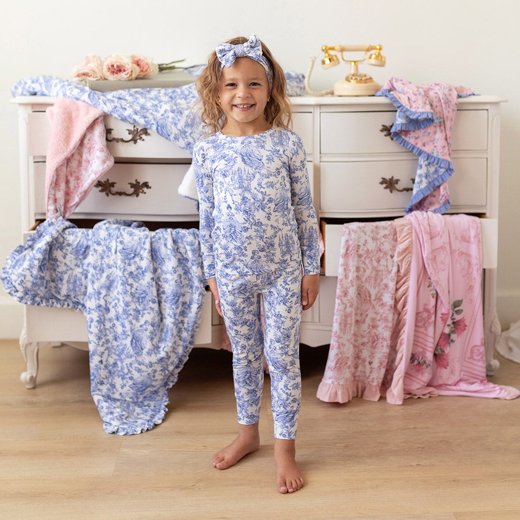 Posh Peanut Briar Classic Pajama Set 6 12 months White