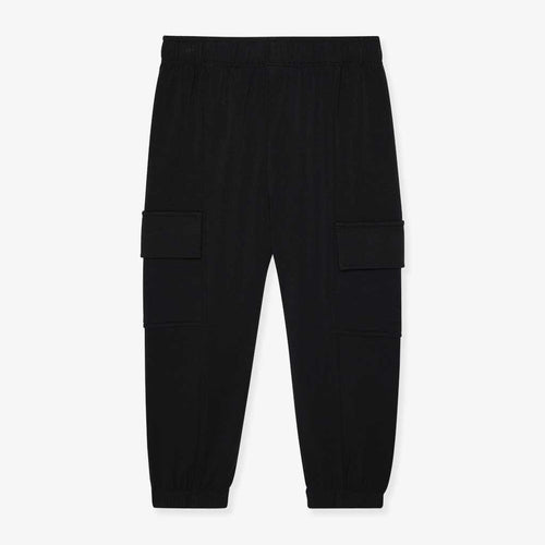 Black French Terry Cargo Joggers
