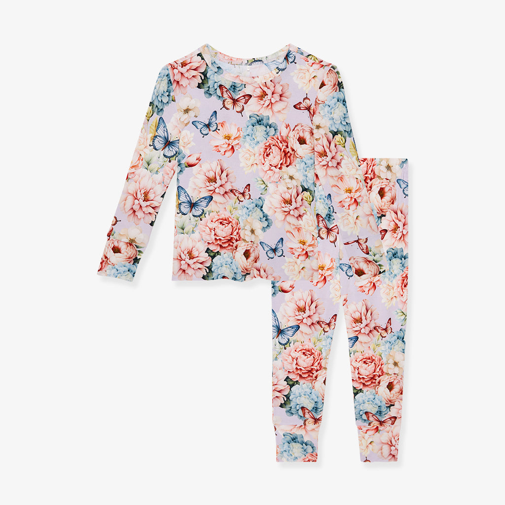 Floral Purple Long Sleeve Toddler Pajamas | Tindra