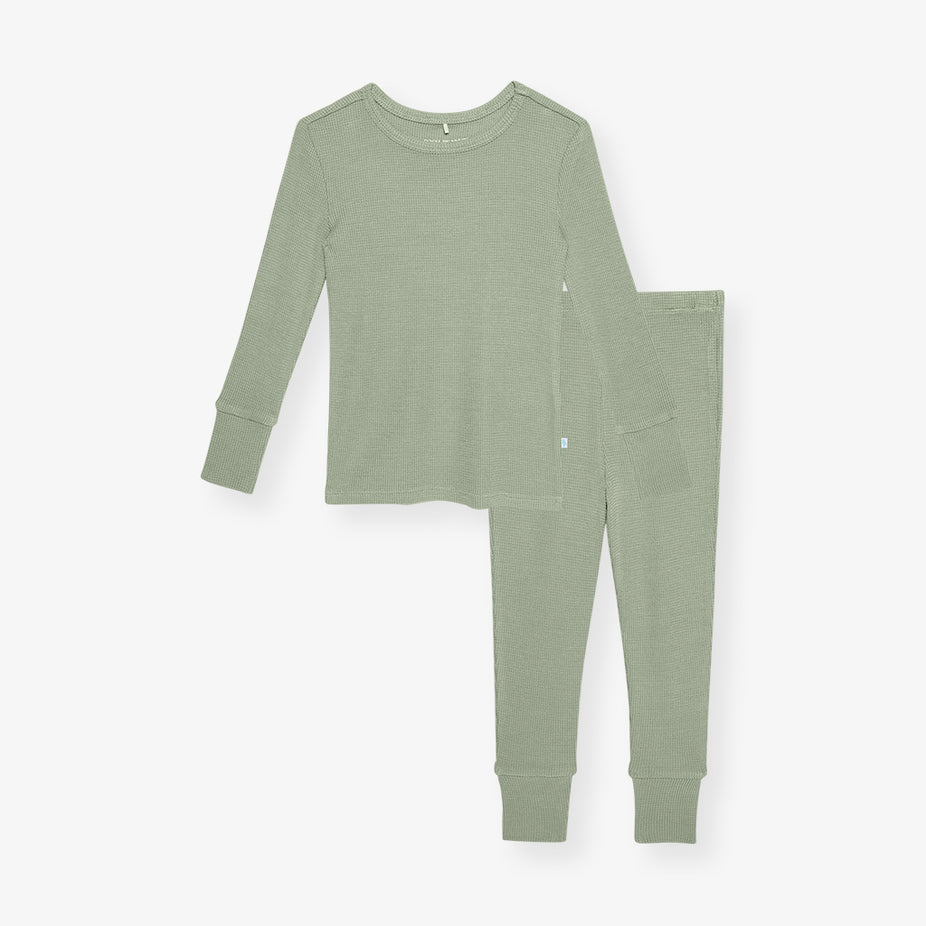 Soft Jade Waffle Pajama Set