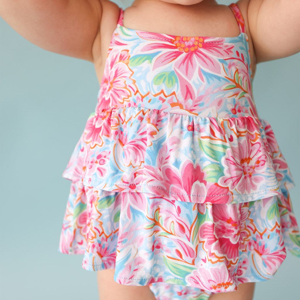 Outlet Posh peanut Martina ruffled strap bubble romper new nwt baby toddler girl