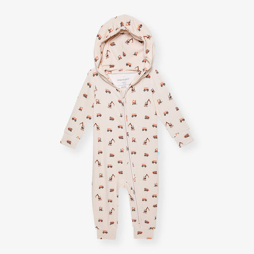 Dalton French Terry Zippered Hooded Romper