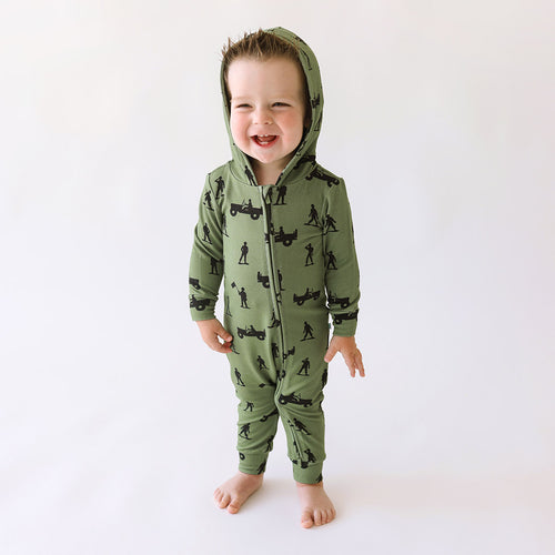 Williams French Terry Zippered Hooded Romper