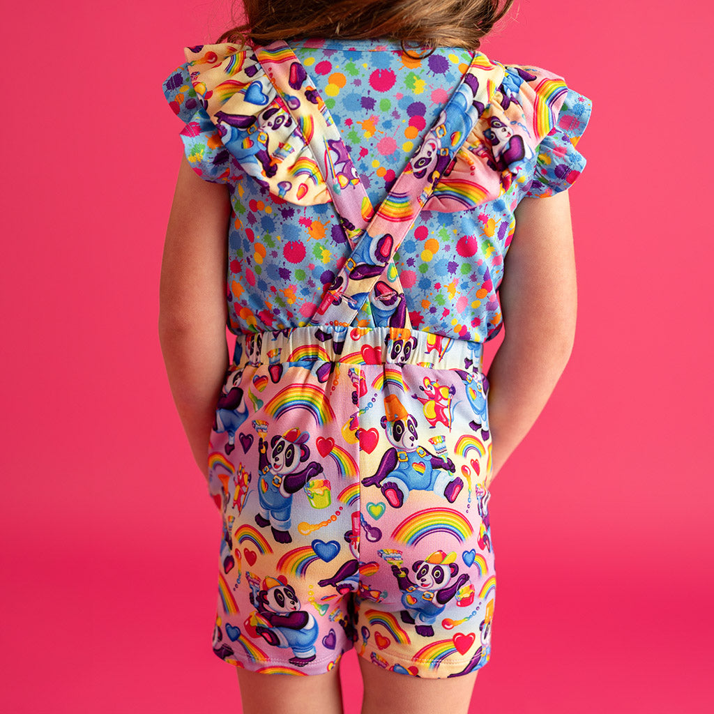 Lisa Frank custom shops painted overalls 3t/4t