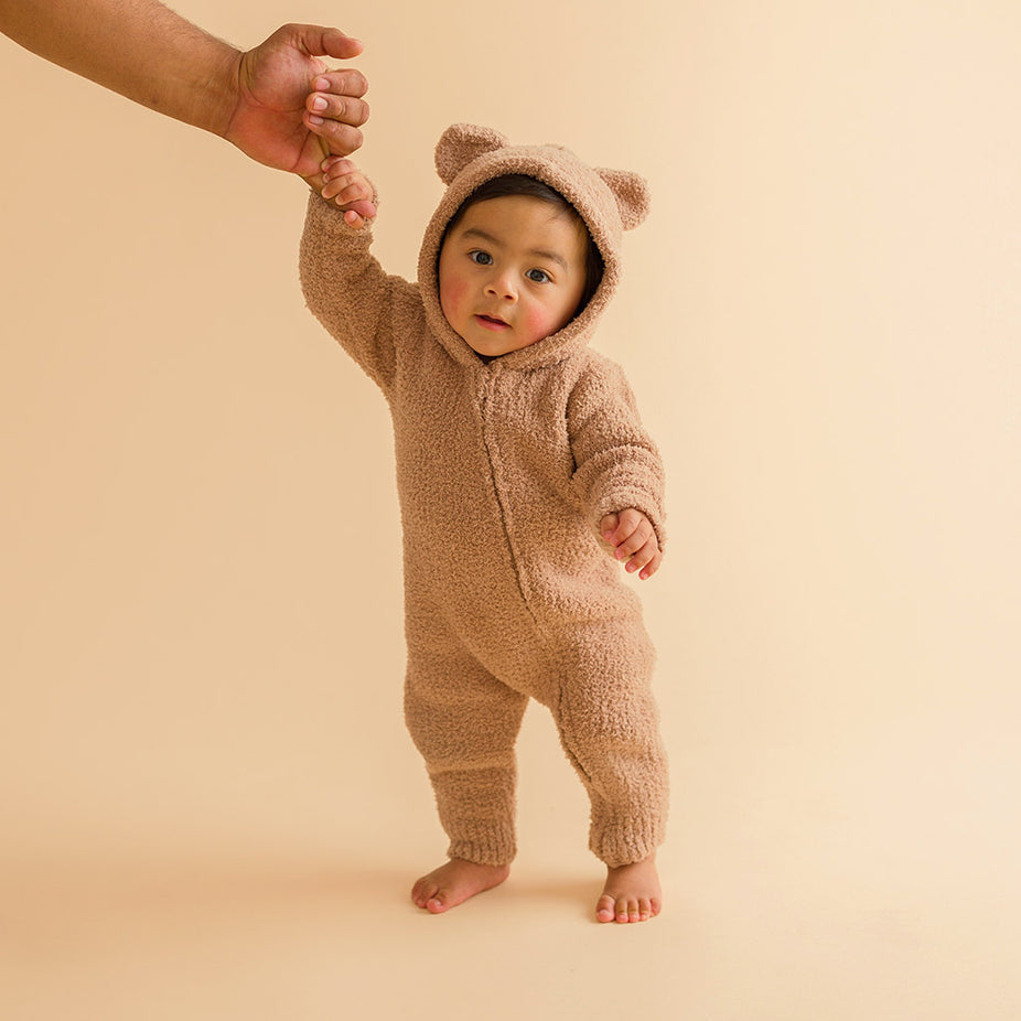 Macchiato Cuddle Bear Hooded Romper