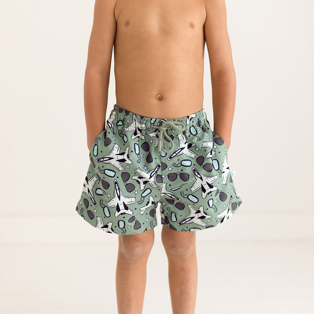 Posh Peanut Baby Boy Swim top Set-6-12M