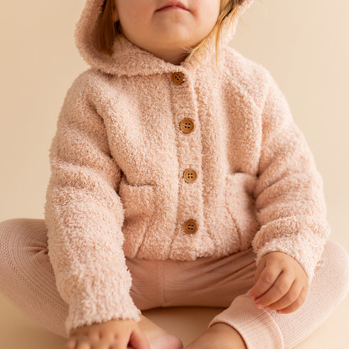 Dusty Blush Cuddle Hooded Cardigan