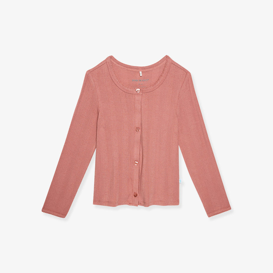 Dusty Rose Pointelle Cardigan