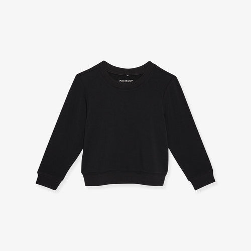 Black French Terry Pullover Sweatshirt