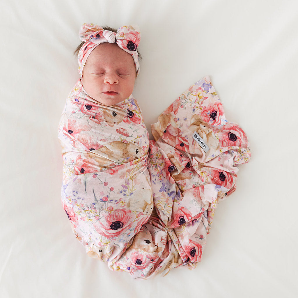 Baby swaddle with online headband