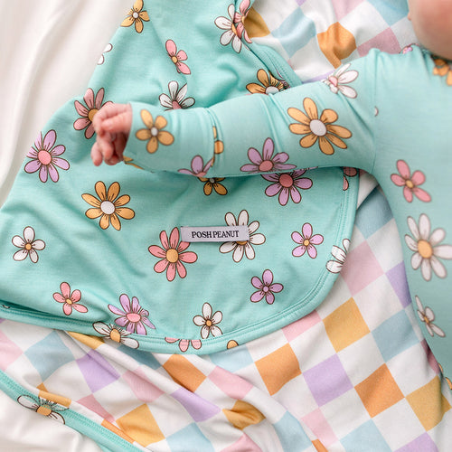 New Baby Girl Posh Peanut Patto Sophia & Blush 2 Layer Reversible Bamboo  Blanket