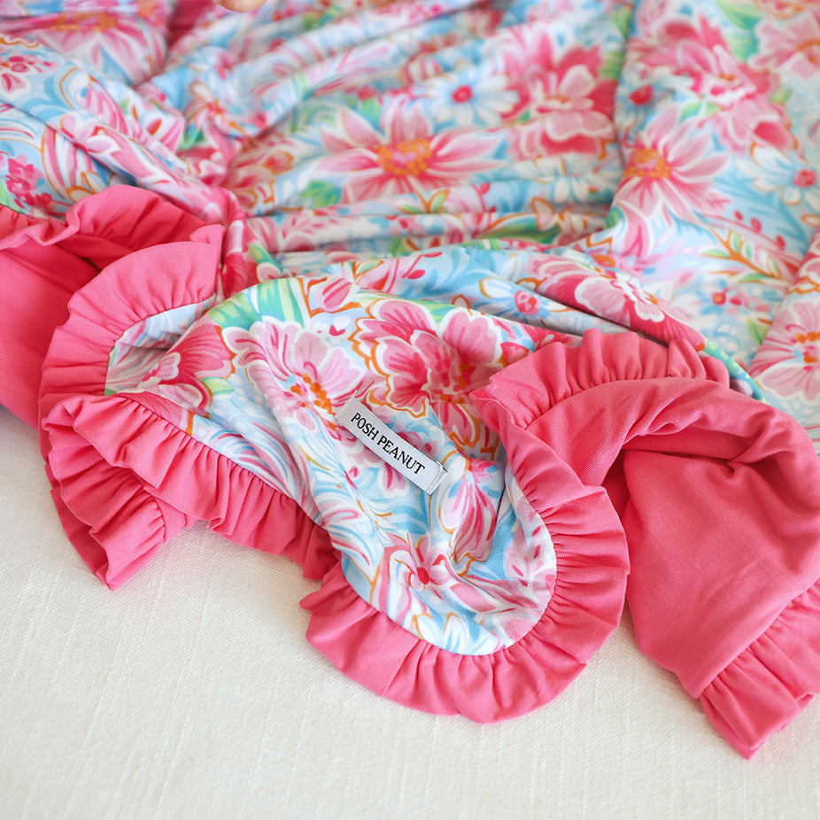 Marina & Posh Hot Pink Ruffled Luxette Patoo® Blanket