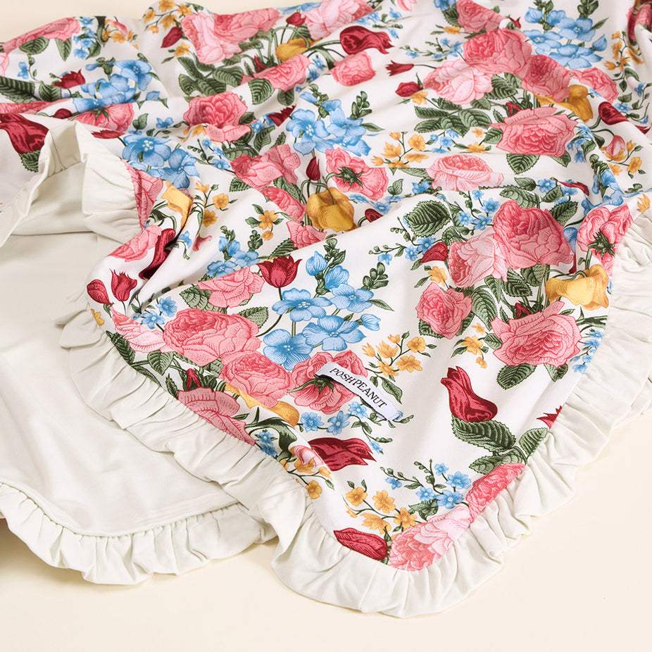 Rubina & Creme Ruffled Luxette Patoo® Blanket