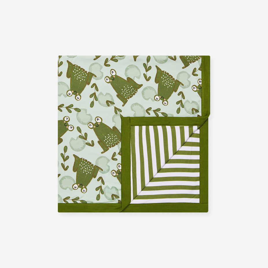 Ribbert & Froggy Green Stripe Luxette Patoo® Blanket