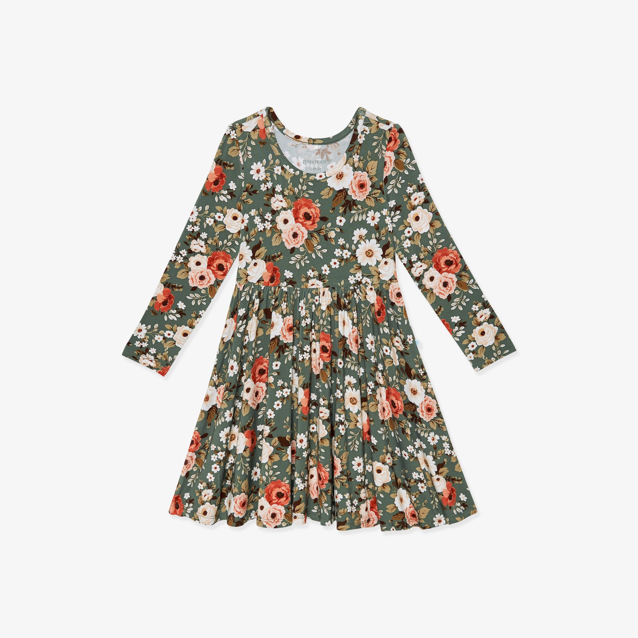 Posh Peanut Delilah Long retailer Sleeve Twirl Dress 3T