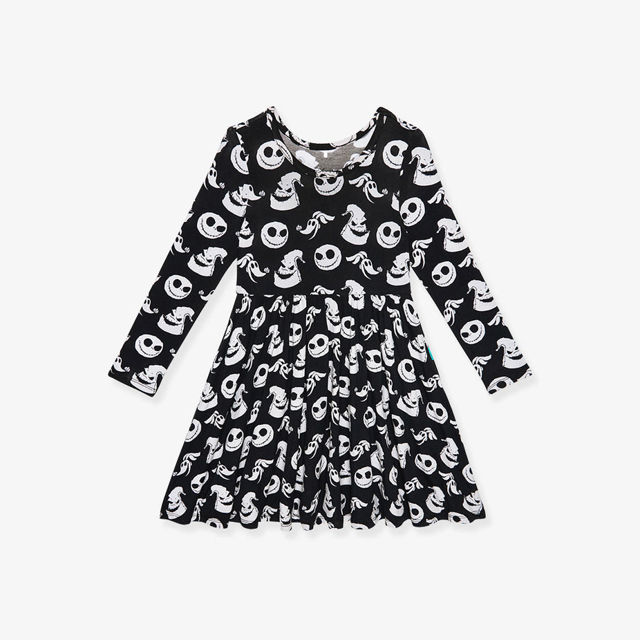 Disney The Nightmare Before Christmas Nightmare Medley Long Sleeve Twirl Dress