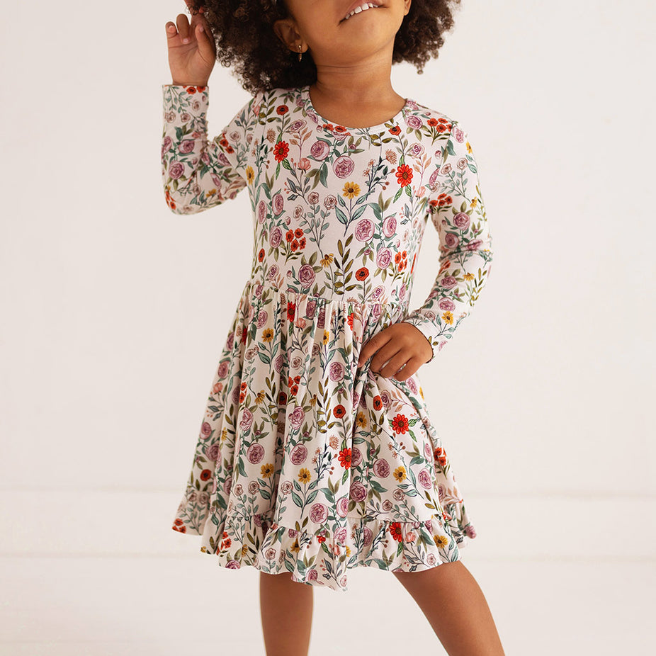 Madelyn Long Sleeve Ruffled Twirl Dress