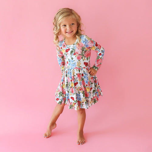 Rubina Long Sleeve Ruffled Twirl Dress