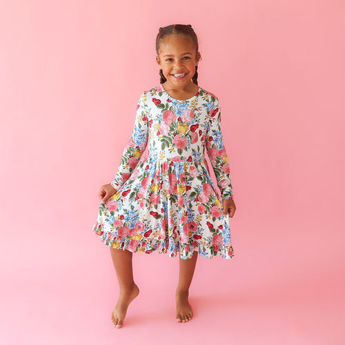 Rubina Long Sleeve Ruffled Twirl Dress