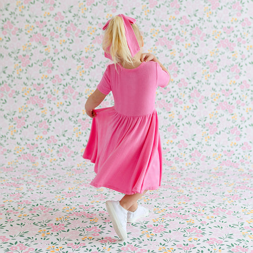 Cruisin' Pink Pointelle Twirl Dress